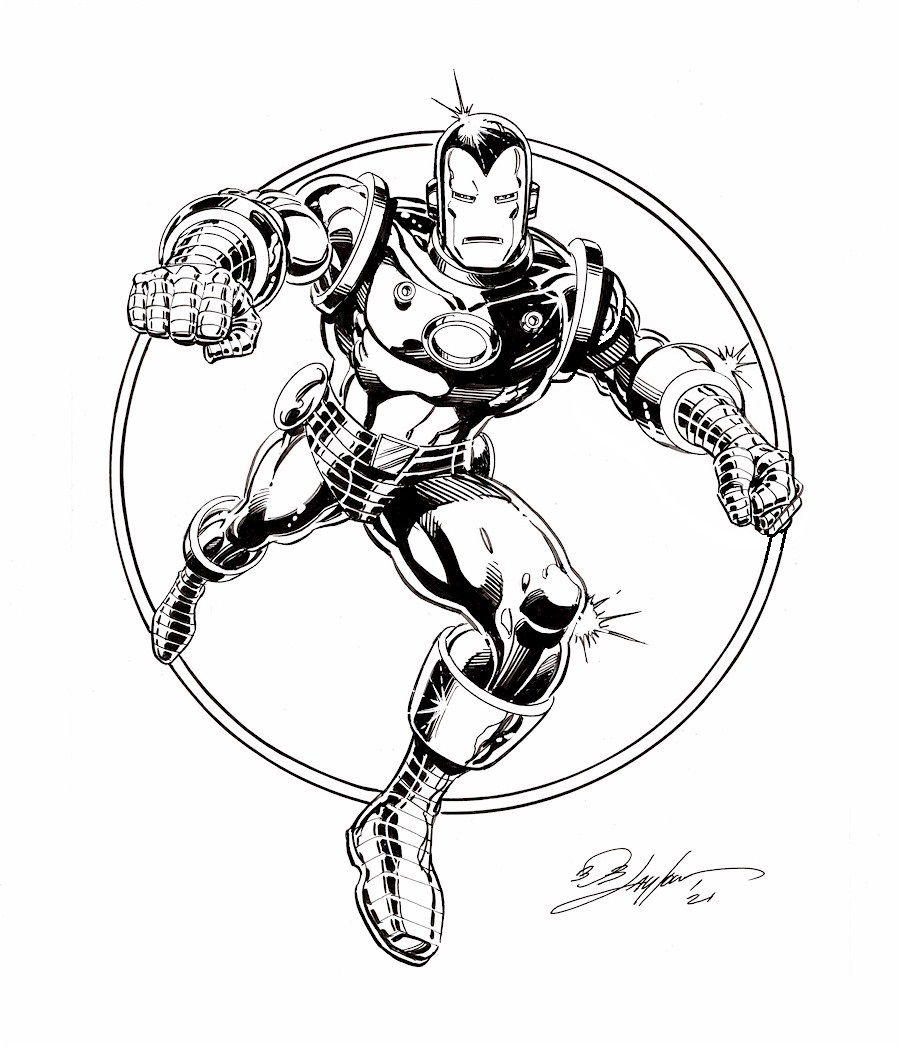 Back 2 drawing. Iron man Bob Layton. Bob_Layton.