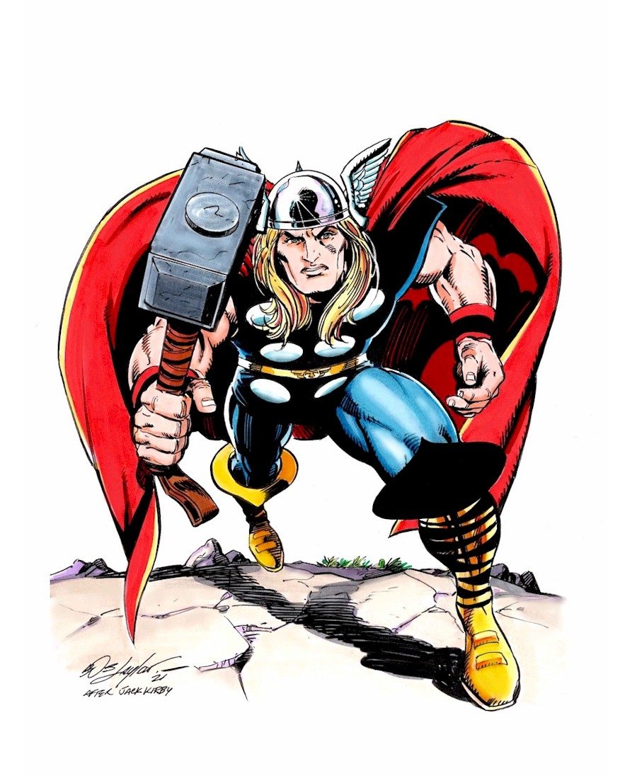 9 x 12 Jack Kirby Thor Inks and Colors, in Bob Layton's Bob Layton  Commissions Comic Art Gallery Room