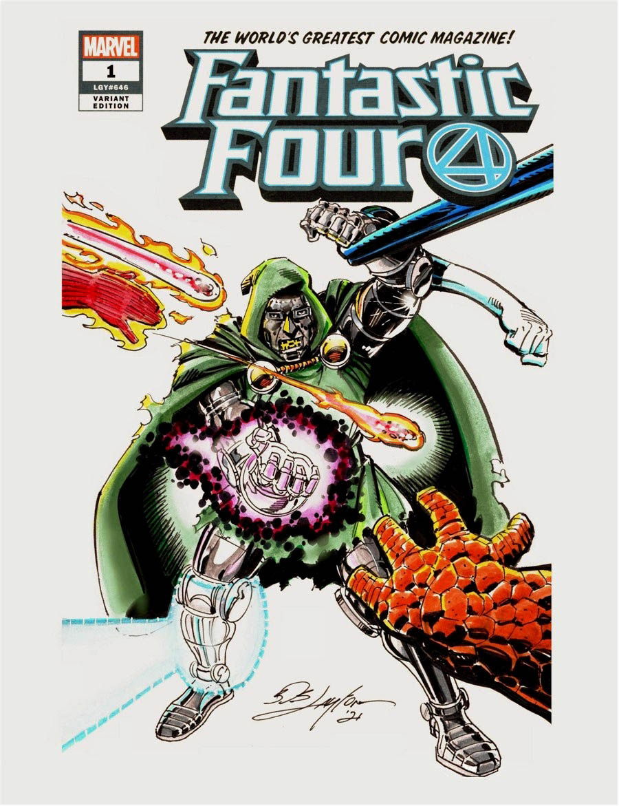 Fantastic Four Colored Sketch Cover Featuring Dr Doom In Bob Laytons Bob Layton Commissions 