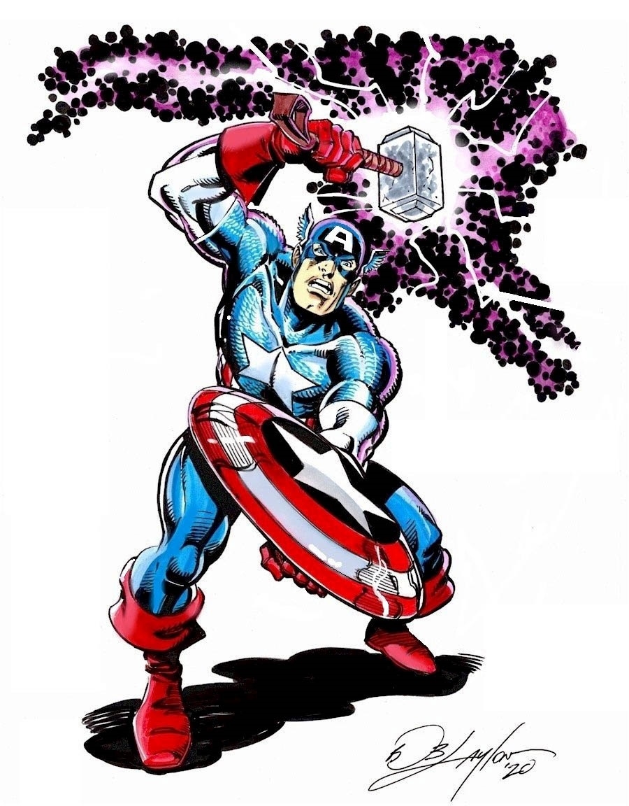 Endgame: Captain America 9 x 12 Drawing in Color, in Bob Layton's Bob  Layton Commissions Comic Art Gallery Room