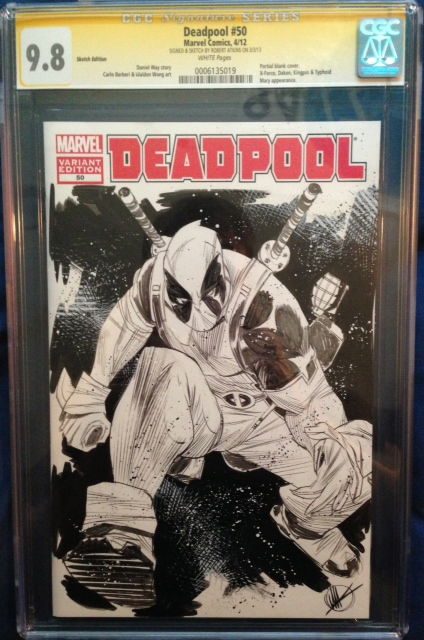 Deadpool Matteo Scalera Deadpool Cgc Ss In Brent Daviss Cgc Blank Cover Sketches Comic 