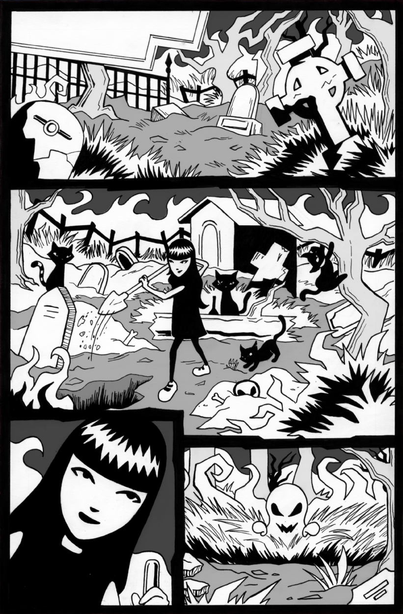 Emily the Strange page 1, in Elisa Féliz's Sequentials Comic Art Gallery  Room