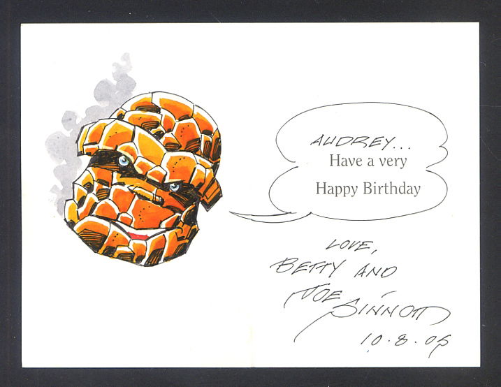 Thing B-day Card - Joe Sinnott, In Scott Kress CATSKILLCOMICS.COM's ...