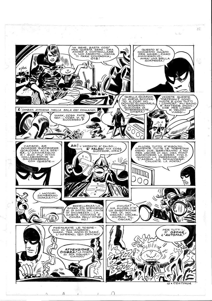 L´Ombra page, in Oystein Sorensen's Pratt, Hugo Comic Art Gallery Room