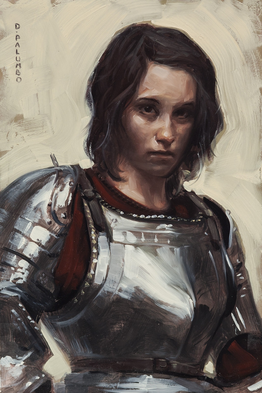 Portrait of Young Woman in Armor - David Palumbo Comic Art