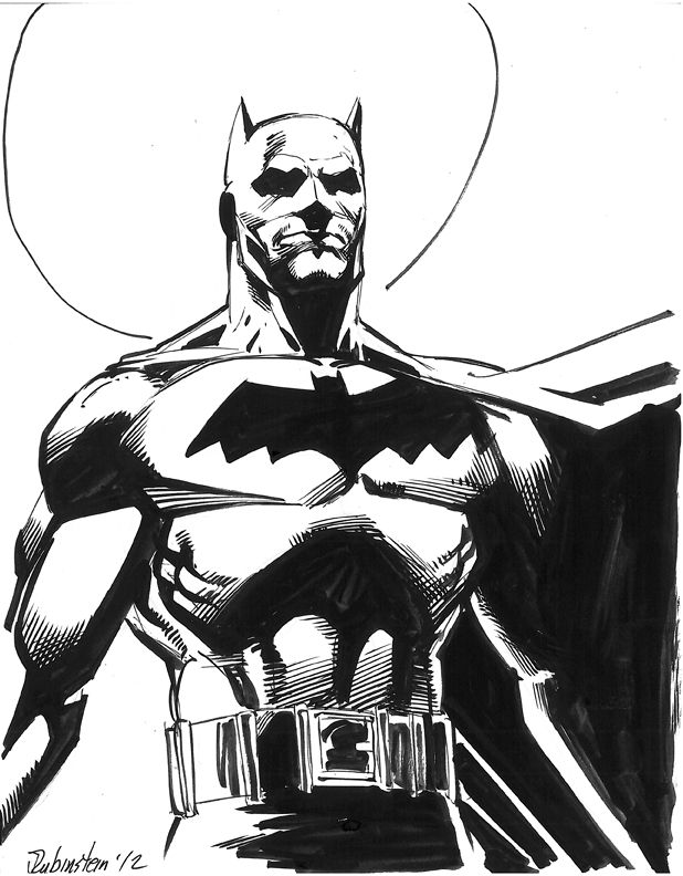 Batman Sketch, in Anush Collins's Gotham City Comic Art Gallery Room