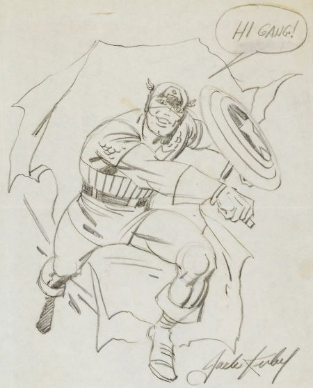 Jack Kirby - Captain America Sketch Original Art (1964)., in chad  palazzesi's Jack Kirby - Captain America Sketch Original Art (1964). Comic  Art Gallery Room