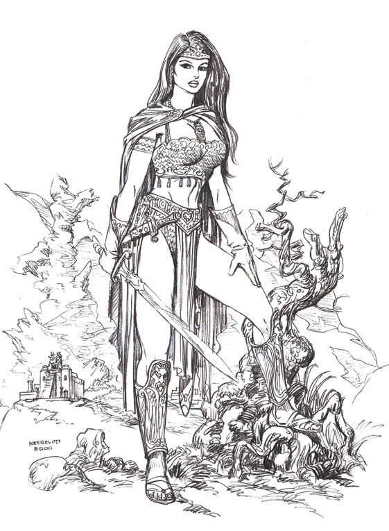 The Priestess Warrior, in nes gelito's Nes' Pencils Comic Art Gallery Room