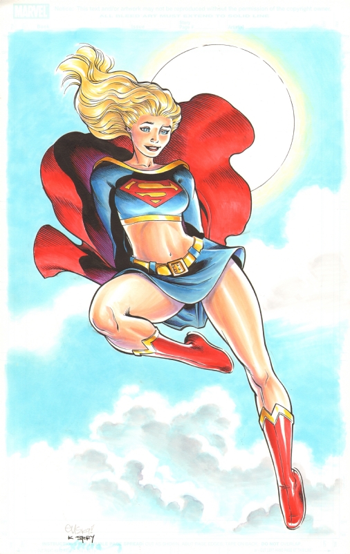 Supergirl Flying Commission - 2009-2012 Signed art by Ed McGuinness, Karl  Story, and Laura Martin, in Bobby Kennedy Baron's My Art Collection Comic  Art Gallery Room