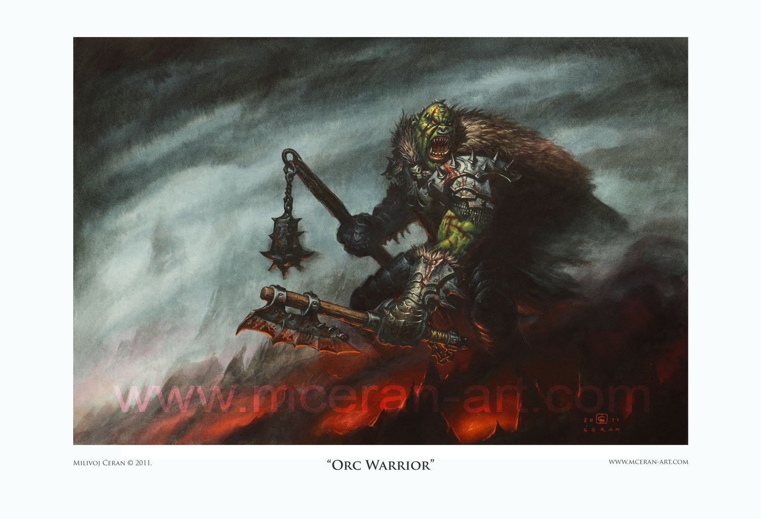 Orc Warrior 11 X 17 By Milivoj Ceran In The Collector S Gods And Goddesses Premium Artwork