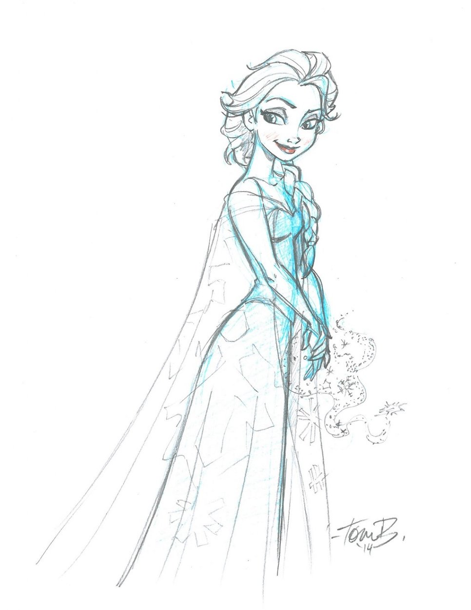 Elsa Frozen Drawing by Isabela Bennett - Pixels