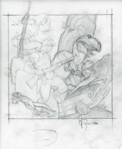 Xenozoic Tales Volume 2 (Dark Horse) cover prelim by Mark Schultz, Comic Art