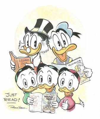 Huey, Dewey, Louie, and Uncle Donald PNG