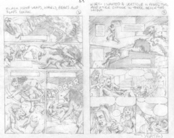 Conan # 5 pages 2 & 3 layout by Thomas Yeates Comic Art