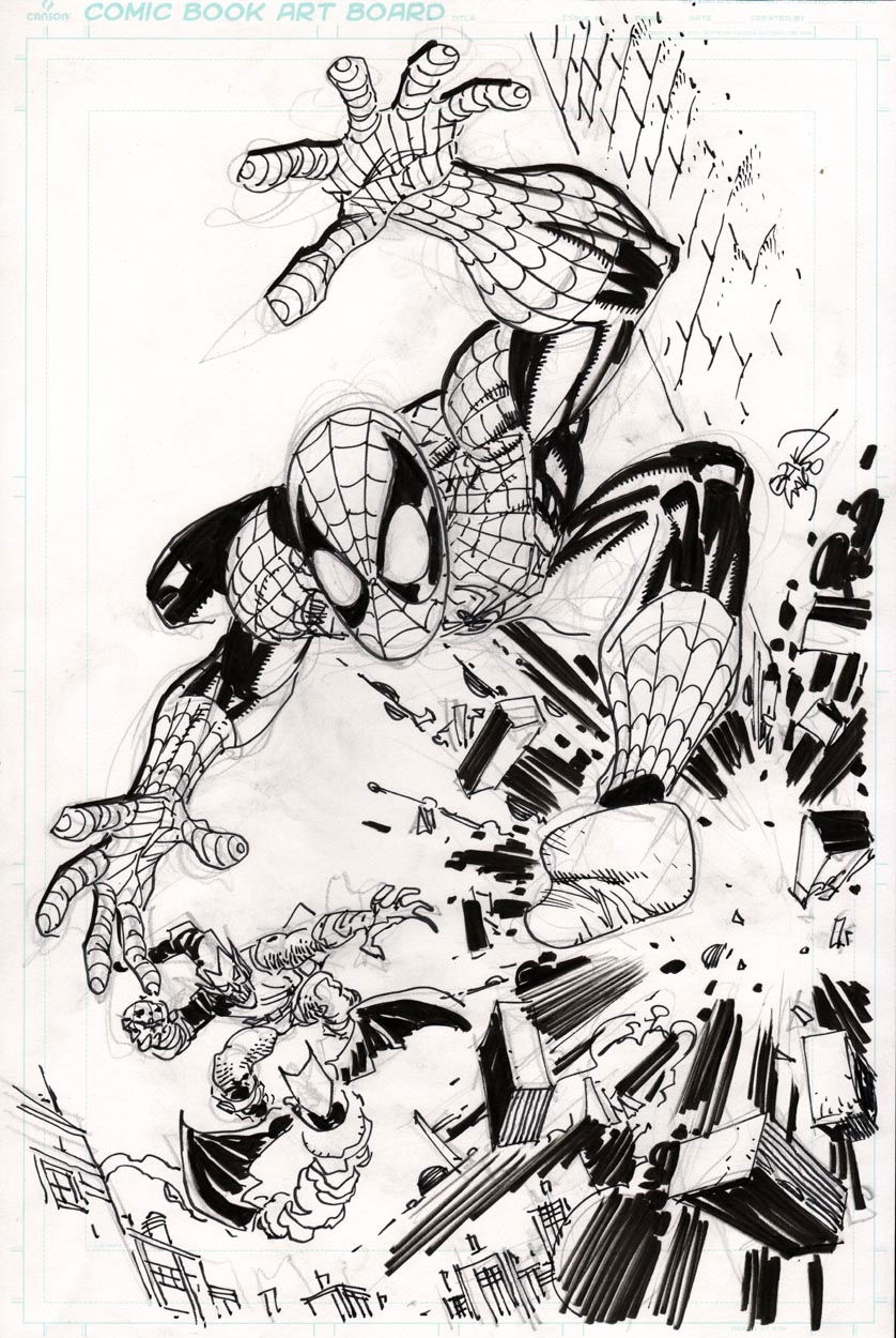 Spider-Man vs Green Goblin, in Fabio C.'s HEROES & VILLAINS Comic Art ...