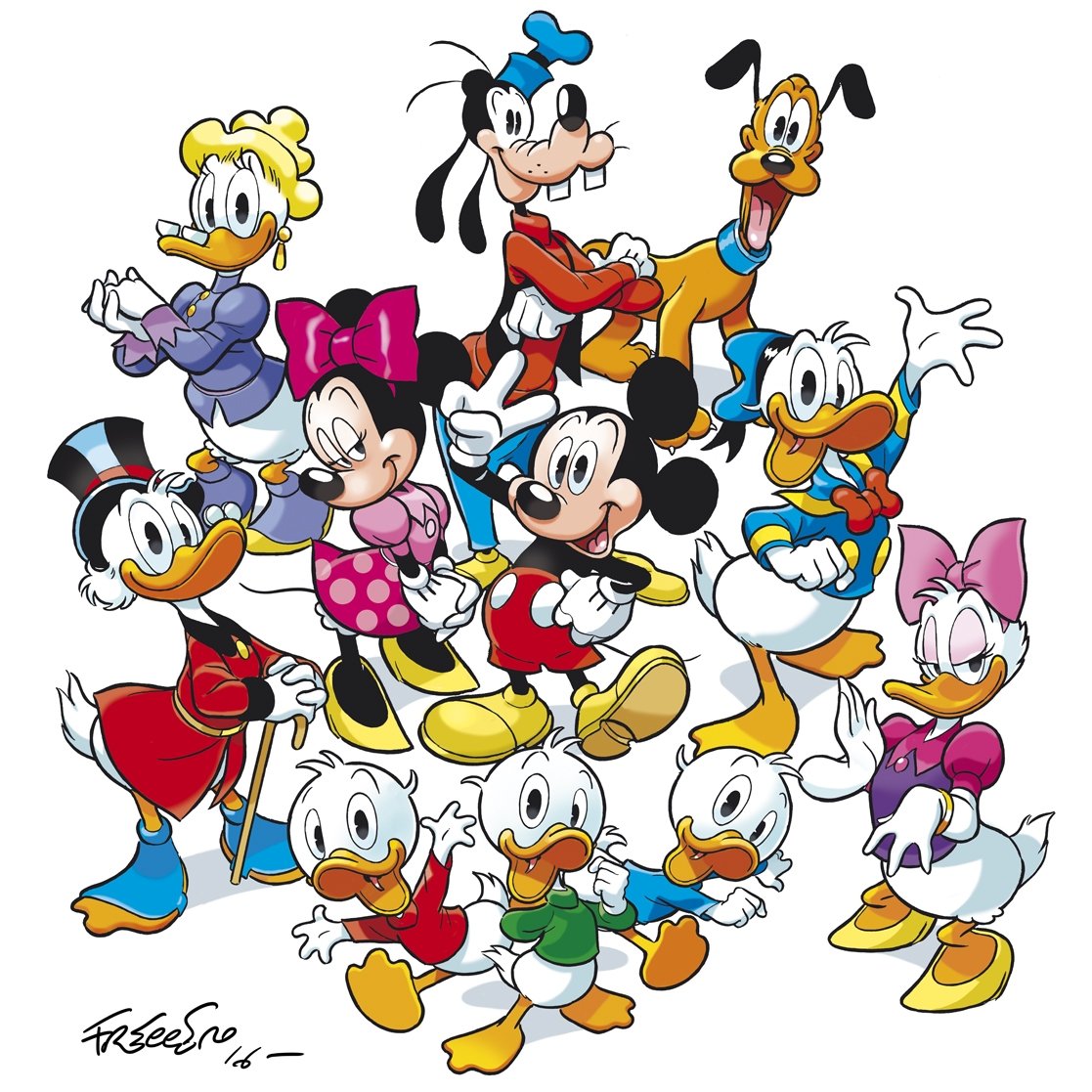 Mega-banner Disney America - Mickey, Minnie, Goofy, Pluto, Donald