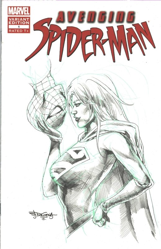 Spider-man & Supergirl - Stephen Segovia, in INKINK Collectibles's Stephen  Segovia Comic Art Gallery Room