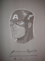 Captain America Headshot by Ariel Olivetti Comic Art