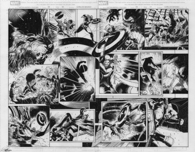 Captain America Cold War Omega Pages 16 and 17 DPS (2023) Comic Art