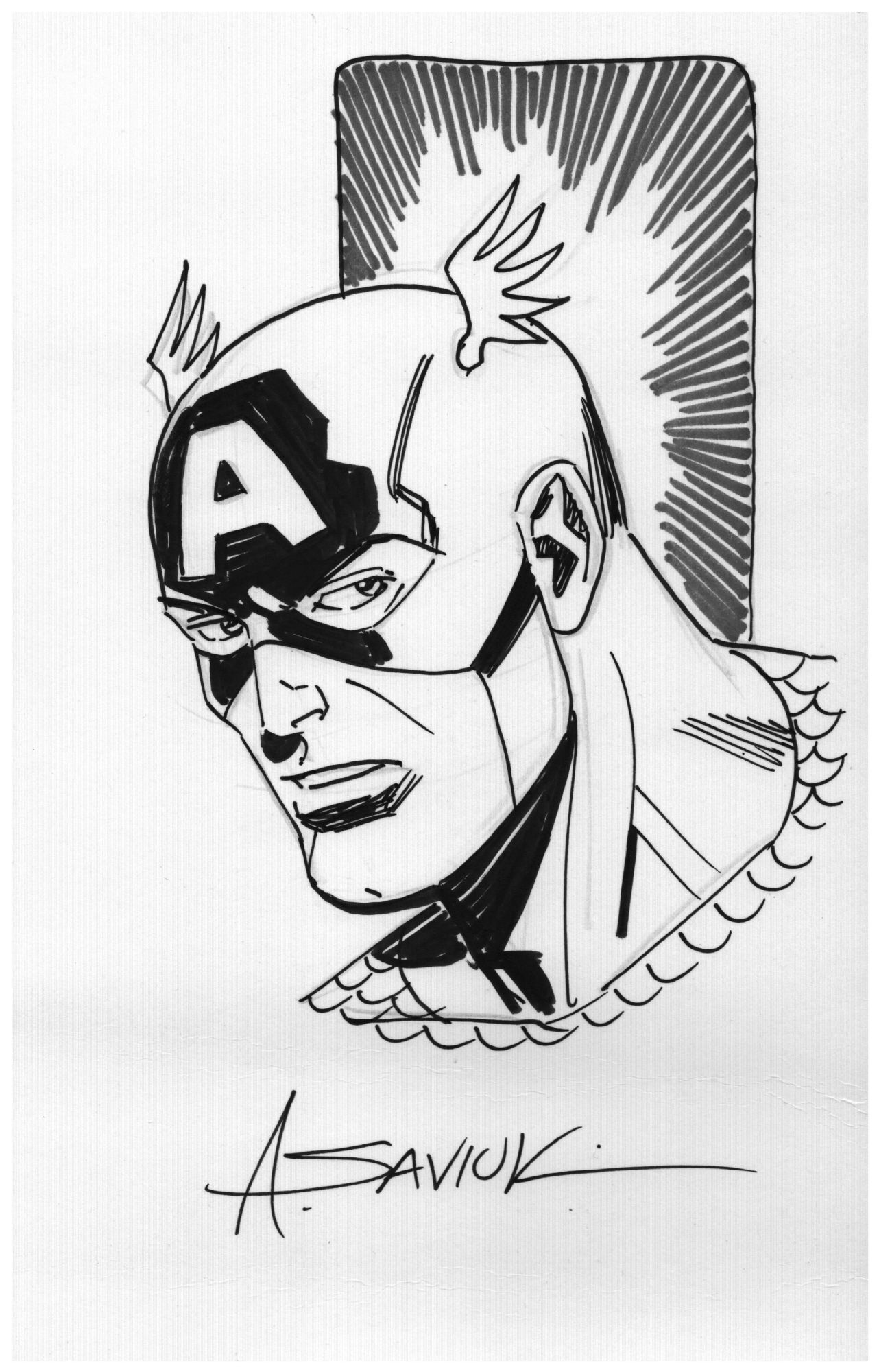 Alex Saviuk - Captain America (Mystery Sketch), in Alberto Gonzalez's ...