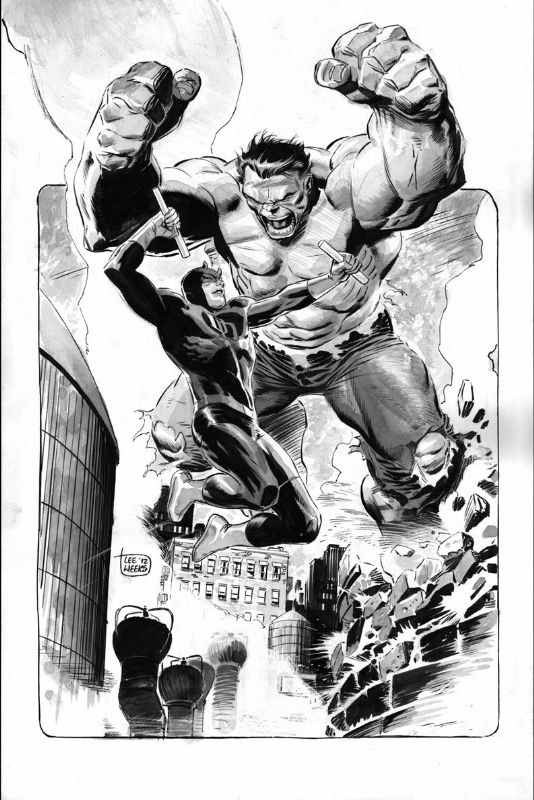 Hulk v Daredevil by Lee Weeks, in George 1's HULK Comic Art Gallery Room