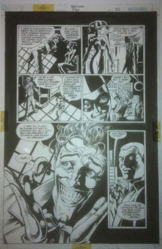 Batman #570 Pg 20 No Mans Land The Joker with Harley Quinn first canon  appearance, in Dyslexic Libearian's The Rabid Whole Comic Art Gallery Room