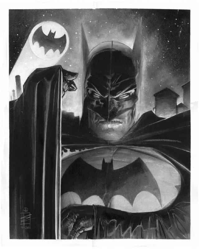 Batman And The Batsignal In Ben Ds Eddy Newell Comic Art Gallery Room 1063