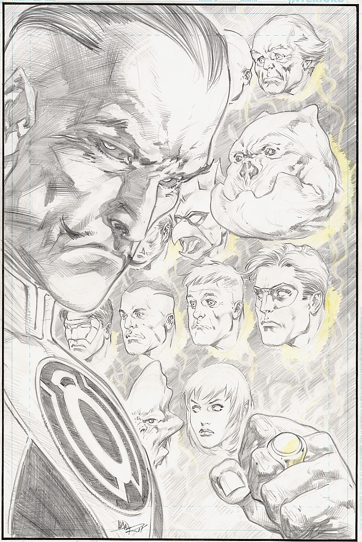 Sinestro's Trophy Wall by Ivan Reis Comic Art