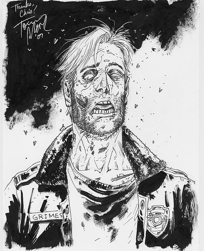 Tony Moore Zombie Rick Heroes Con 2007 Comic Art