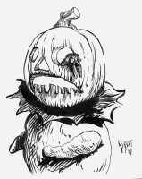 Pumpkin Tip-In to 10/31 Book. Comic Art