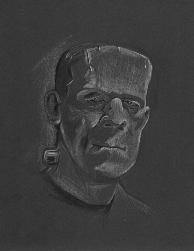 Boris Karloff Frankenstein, in B M's My Art Comic Art Gallery Room