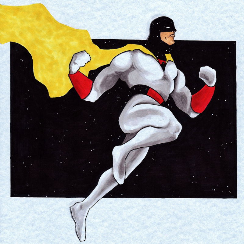 Space Ghost, in B M's My Art Comic Art Gallery Room