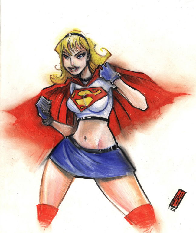 Supergirl Color pencil, in Scotty Shoemaker's DC Characters Comic Art ...