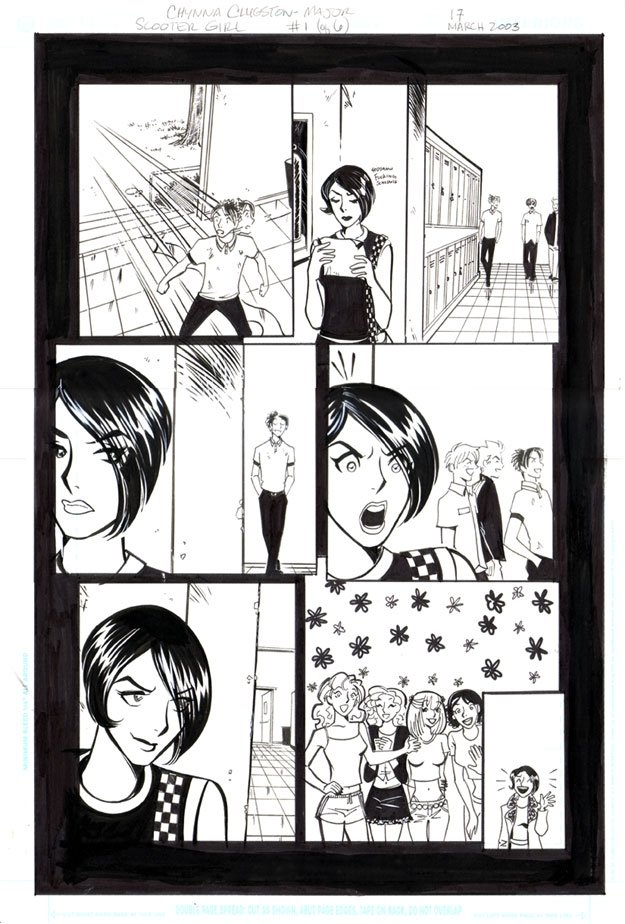 Grønne bønner Troende kone Scooter Girl #1, Page 17, in Seth B's Chynna Clugston-Major (Scooter Girl  Pieces) Comic Art Gallery Room