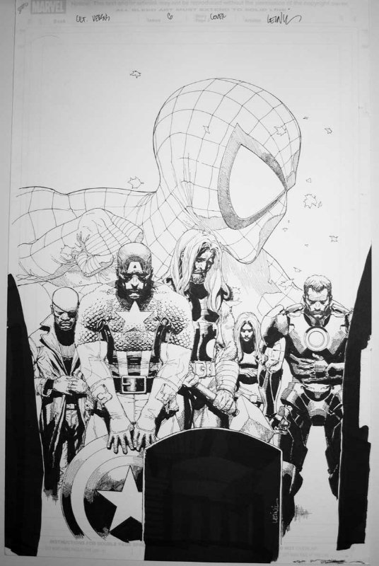 Leinil Francis Yu - Ultimate Avengers Vs. New Ultimate #6 Cover DEATH OF  SPIDERMAN, in Le Condor's Pages and Covers (US) Comic Art Gallery Room