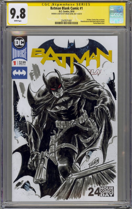 Flashpoint Batman by Brian Level, in Tim DeAngelis's Slabbed Sketch Cover  Gallery Comic Art Gallery Room