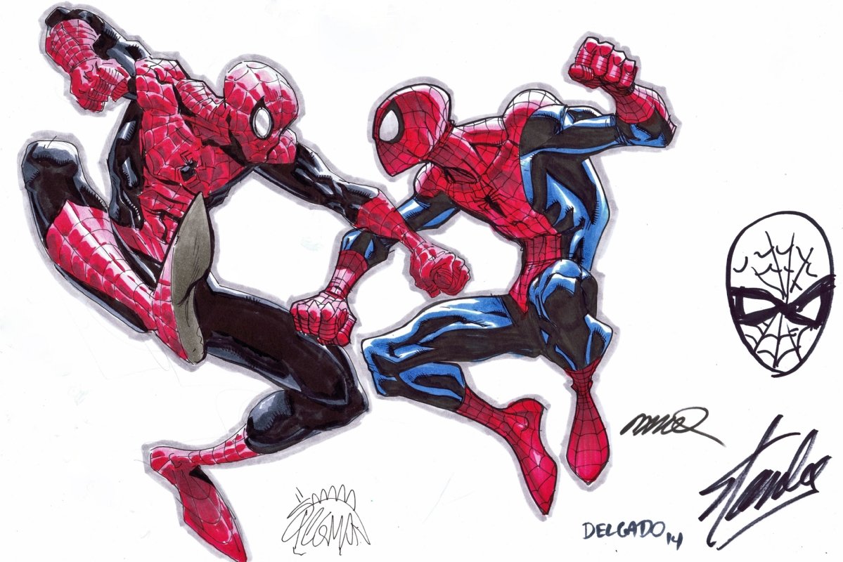 Amazing Spider-man Vs Superior Spider-man by Ramos, Stegman, Delgado and  Stan Lee, in J M T's Jam Pieces Comic Art Gallery Room