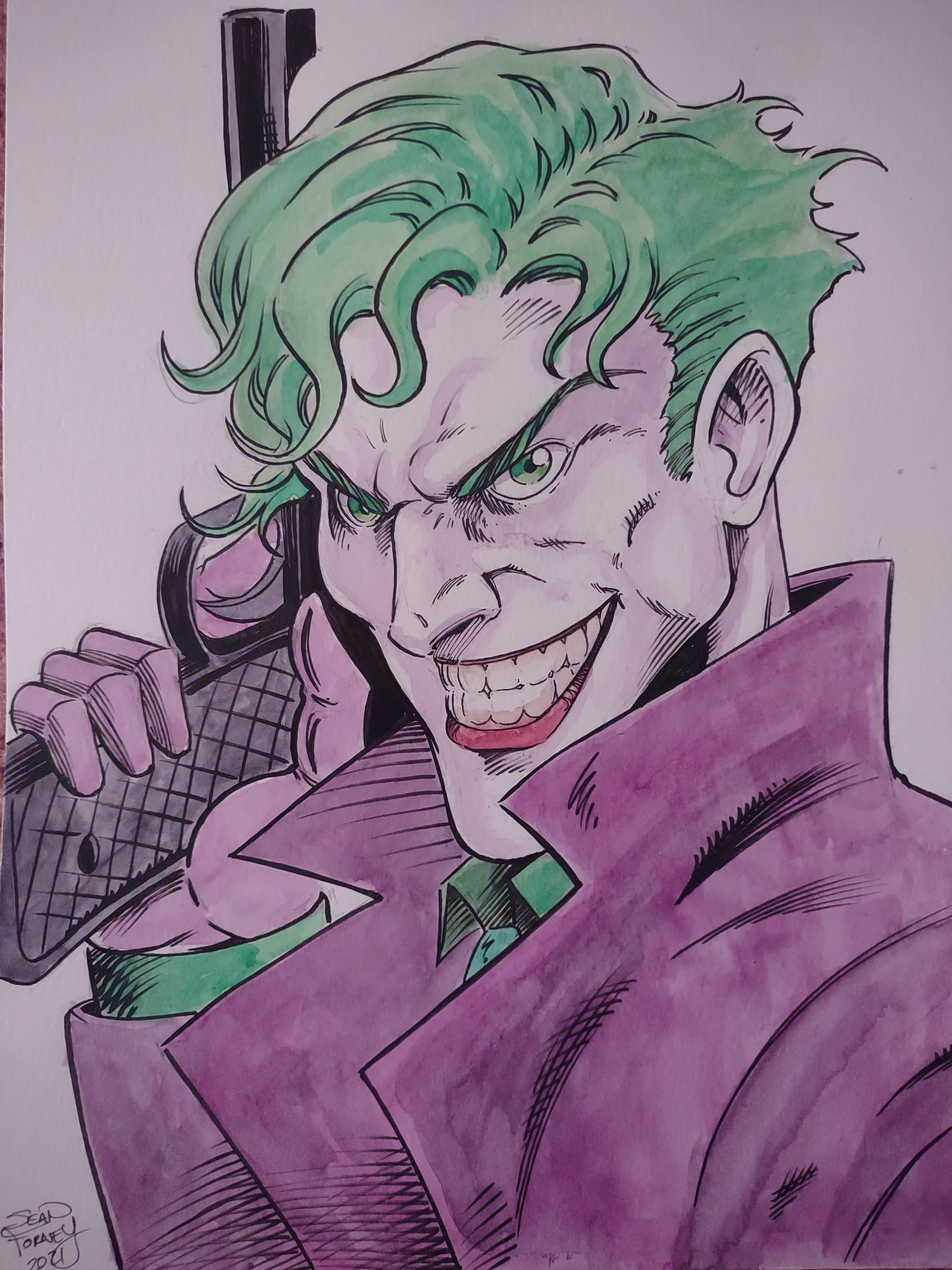 Joker commission, in Misty and Kristy Puckett's Batman villains commissions  Comic Art Gallery Room