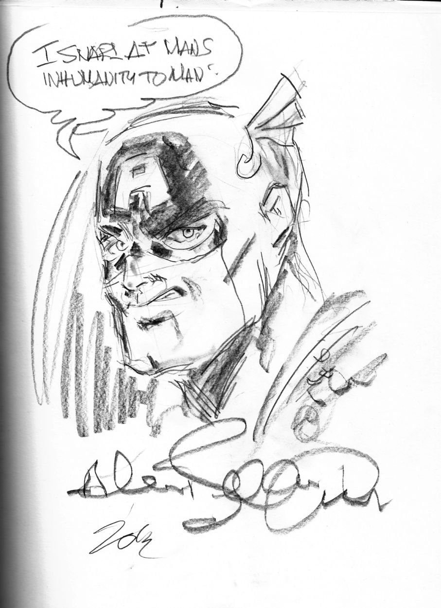 Captain America - Allen Bellman, in J B's Justin's Sketchbook Comic Art ...