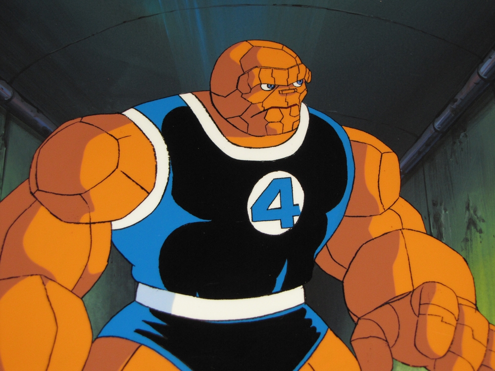 Fantastic Four Animated Series THE THINK Animation Cel & Hand Painted Bkg  #013, in ENRIQUE ALONSO's ANIME ART . CEL DOUGA GENGA . ( FOR SALE ) Comic  Art Gallery Room