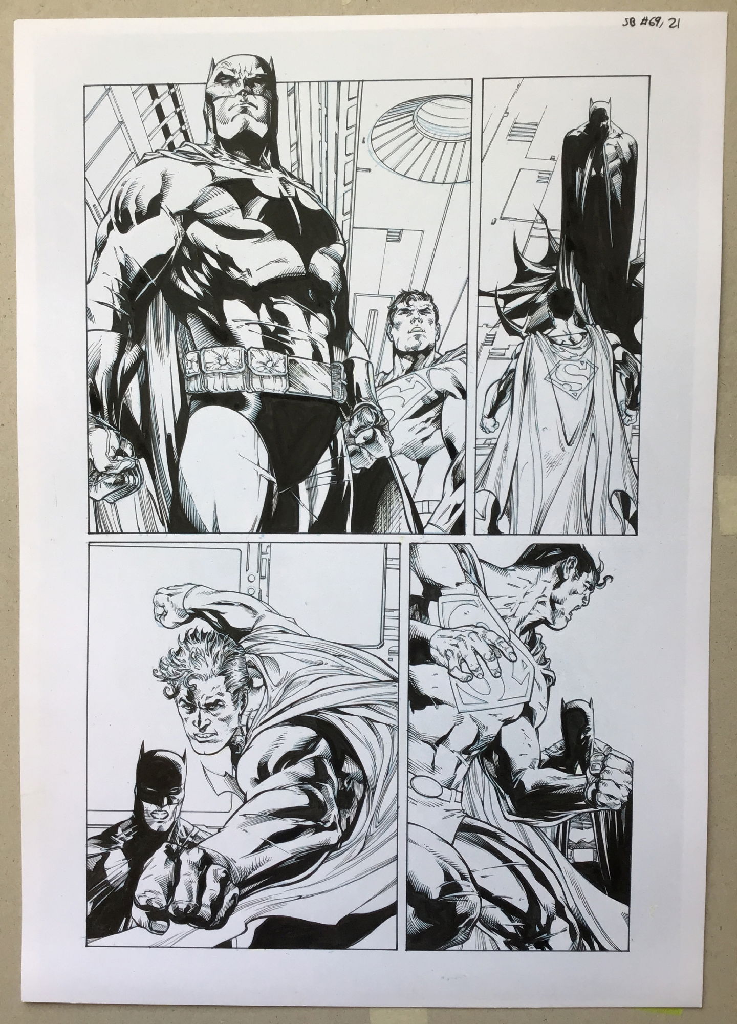 Comic Art Shop :: ENRIQUE ALONSO's Comic Art Shop :: Superman Batman issue  69 page 21 inks by Vicente CIfuentes 350 euros:: The largest selection of  Original Comic Art For Sale On the Internet