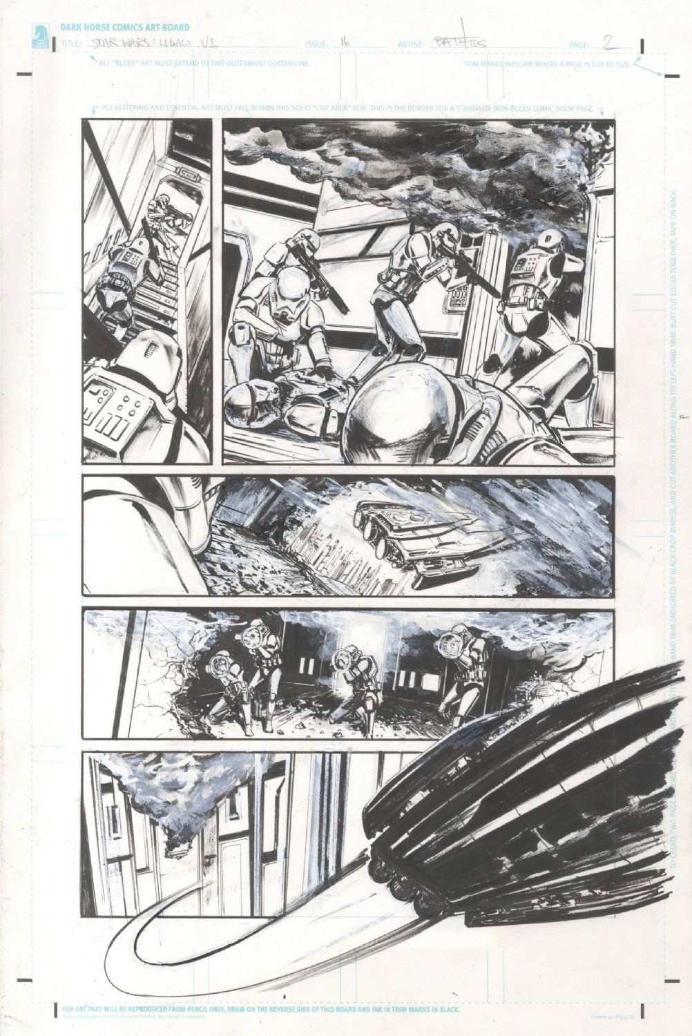 STAR WARS LEGACY ISSUE 16 PAGE 2 ORIGINAL ART BY BRIAN THIES ( AINA ...