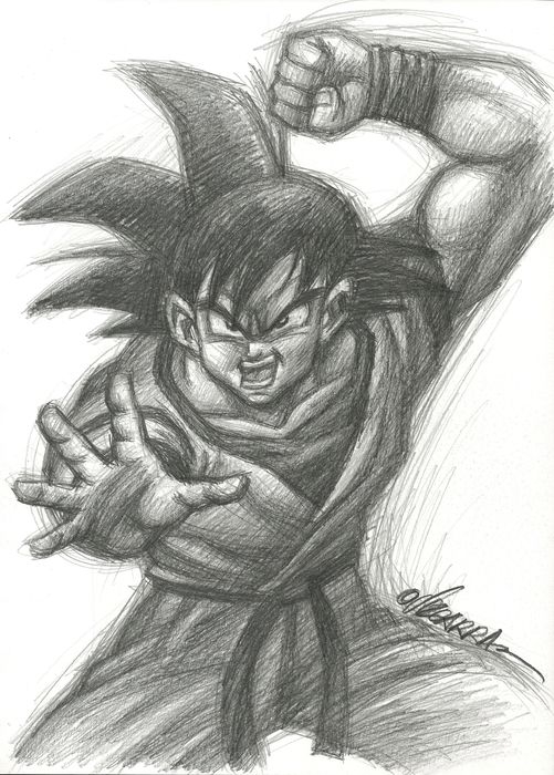 Realistic Goku, Pencil, Drawings, buy original art