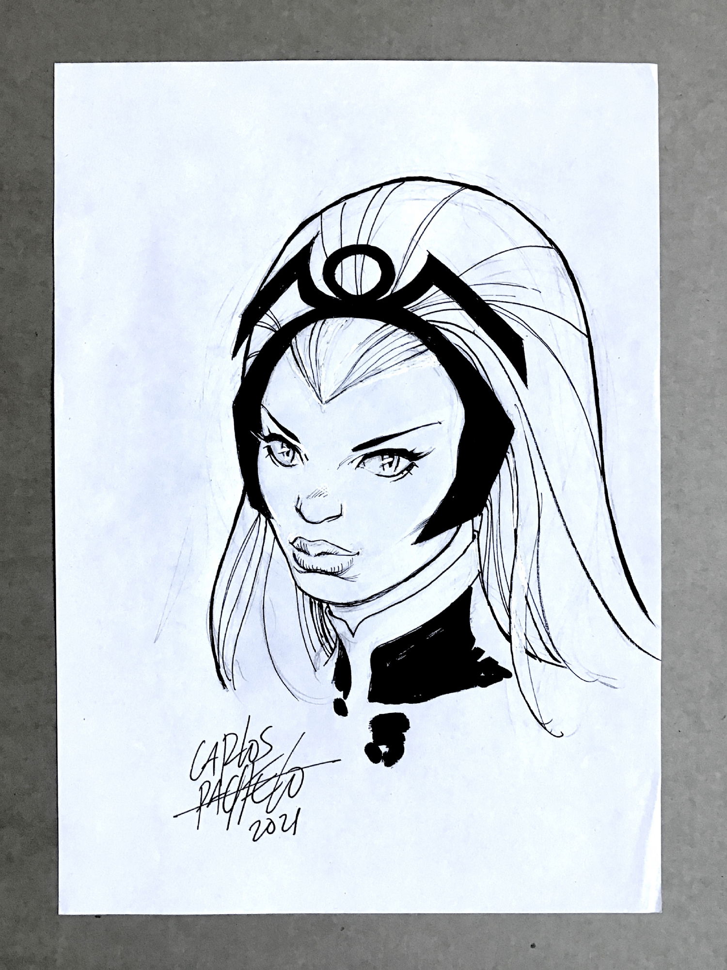 XMEN STORM BY CARLOS PACHECO ORIGINAL INKTOBER COMMISSION 2021, in ...