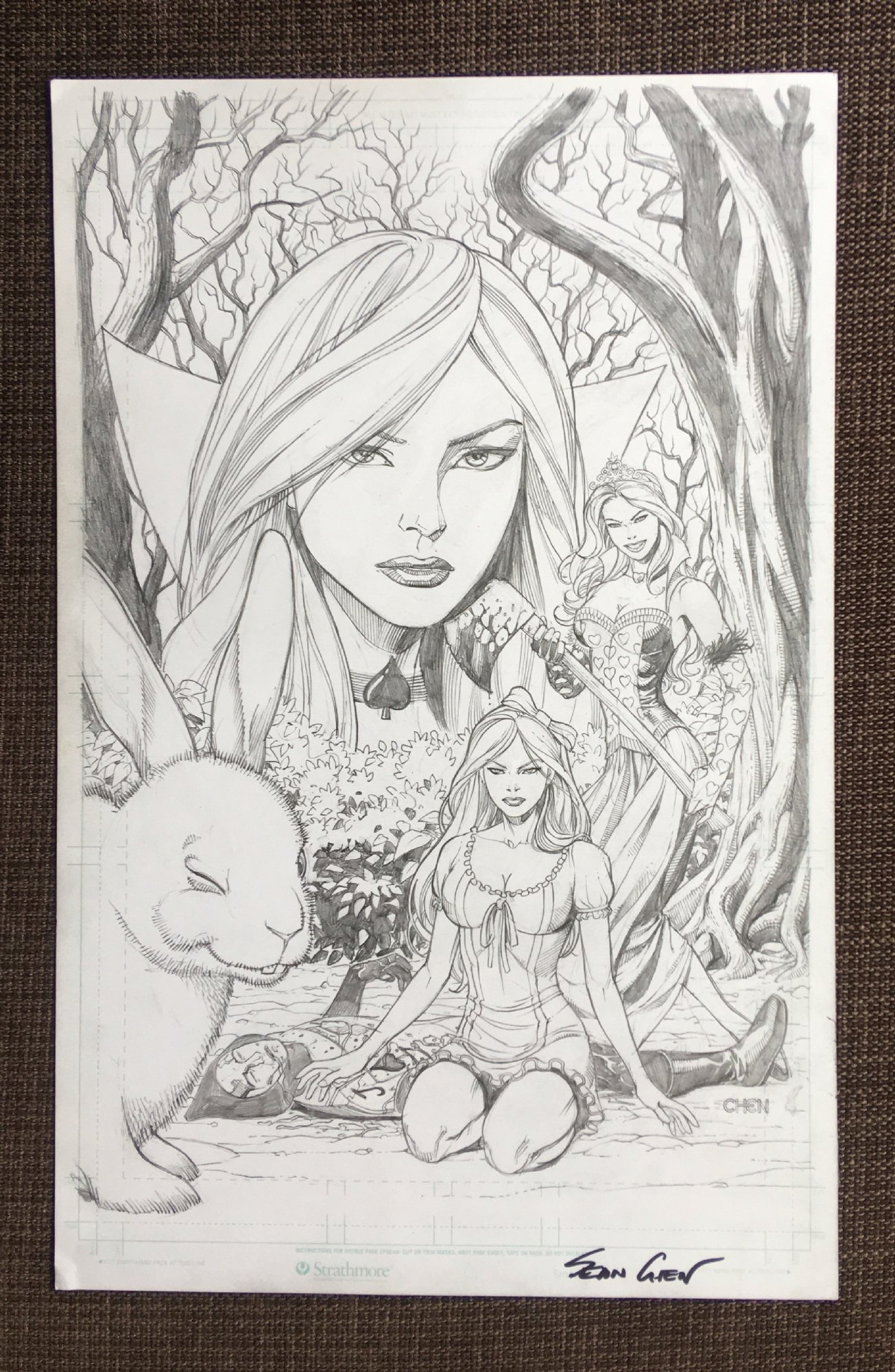Zenescope GRIMM FAIRY TALES Presents ALICE IN WONDERLAND #3 Variant Cover B  2. 1.200 euros, in ENRIQUE ALONSO's XXX. FOR SALE Comic Art Gallery Room