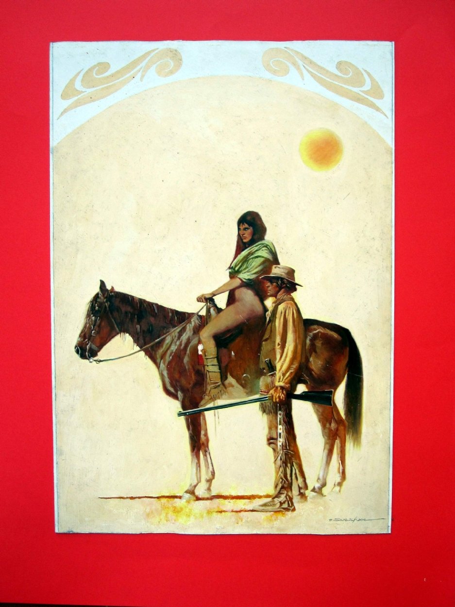 SEXY INDIAN WESTERN COVER BOOK BY SANJULIAN ...NOW FOR SALE !! 1250 EUROS,  in ENRIQUE ALONSO's XXX. FOR SALE Comic Art Gallery Room