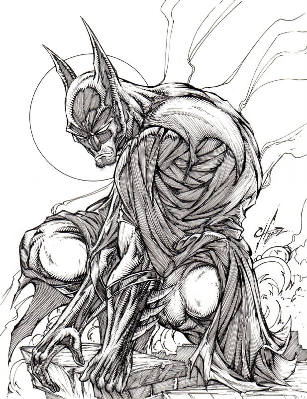 Batman, in Calvin Henio's Pencils & Inks Comic Art Gallery Room