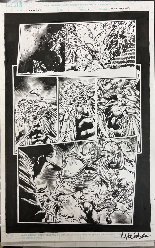 Carnage issue 3 p.6, in Scott James's panel pages Comic Art Gallery Room