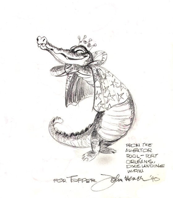 John Hench Alligator, in Topper Helmers's Sketchbook #1 Comic Art ...