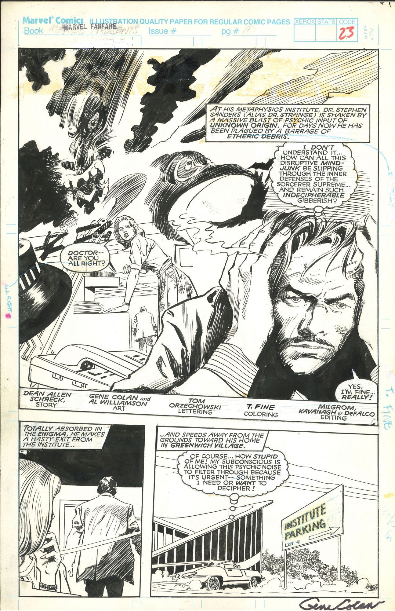 Marvel Fanfare #52, Page 1/23 - 'Mirror, Mirror' Title Splash by Gene ...